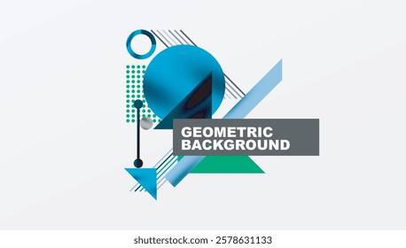 Circles, triangles, squares, rings and lines with shadow effect