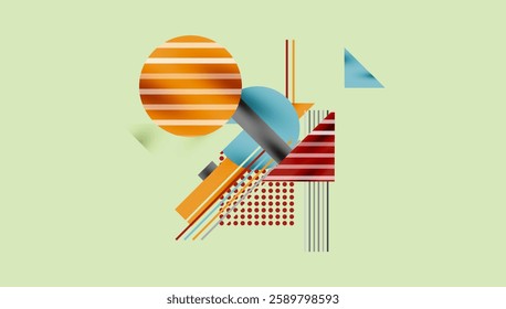 Circles, triangles, squares, rings and lines with shadow effect