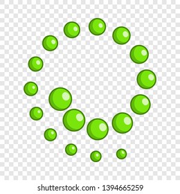 Circles twisted into spiral icon. Cartoon illustration of circles spiral vector icon for web design