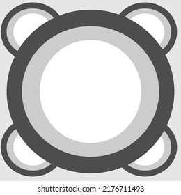 círculos de varios tamaños, fondo gris, vector 