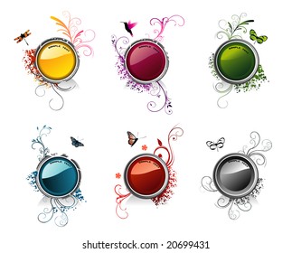 circles vector glossy banners