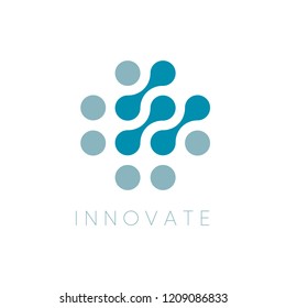 Circles Vector Icon. Innovator Logo Template. Innovate Logotype. Dots abstract symbol. Isolated vector illustration on blank background.