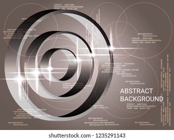 Circles volume sparkle on background. 3D vector illustration . Creative geometric background. Abstract composition. Glossy three-dimensional circles in space.