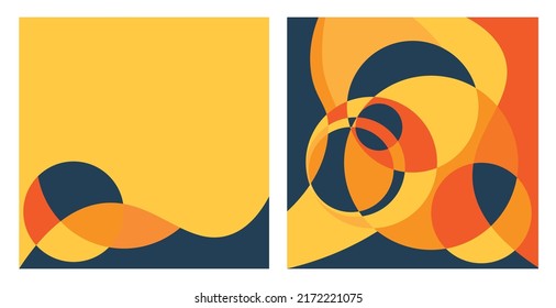 Circles and waves abstract modern geometric background vector composition.
