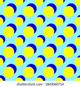 Circles yellow and blue, texture for design, seamless pattern, vector illustration
