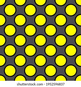 Circles yellow on a gray background, seamless pattern, texture for design, vector illustration