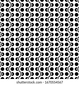 Circles, zigzag lines ornament. Tribal background. Line, circle shapes seamless pattern. Stripes, rounds ornate. Folk image. Ethnic wallpaper. Tribe motif. Digital paper, textile print. Vector work.