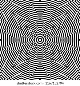 Circles and zigzags pattern. Striped lines texture. Vector art.
