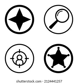Circles1-2 Flat Icon Set Isolated On White Background