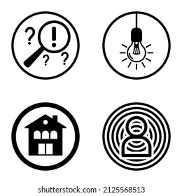 Circles1-2 Flat Icon Set Isolated On White Background