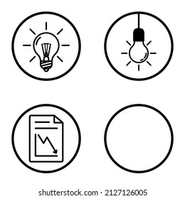 Circles1-2 Flat Icon Set Isolated On White Background