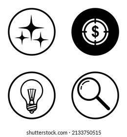 Circles1-2 Flat Icon Set Isolated On White Background