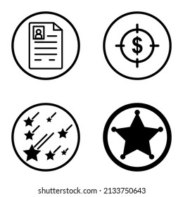 Circles1-2 Flat Icon Set Isolated On White Background