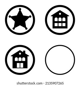 Circles1-2 Flat Icon Set Isolated On White Background