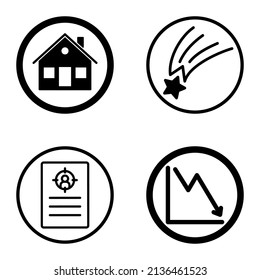 Circles1-2 Flat Icon Set Isolated On White Background