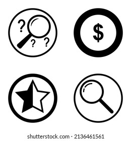 Circles1-2 Flat Icon Set Isolated On White Background