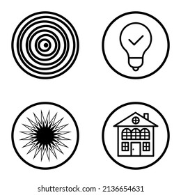 Circles1-2 Flat Icon Set Isolated On White Background