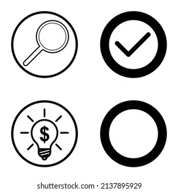 Circles1-2 Flat Icon Set Isolated On White Background