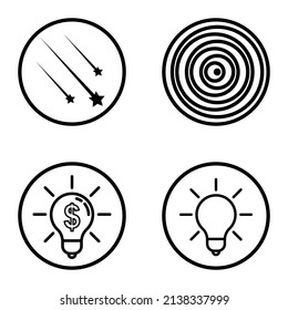 Circles1-2 Flat Icon Set Isolated On White Background