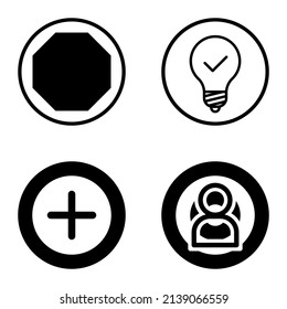 Circles1-2 Flat Icon Set Isolated On White Background