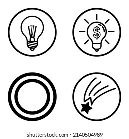 Circles1-2 Flat Icon Set Isolated On White Background