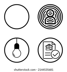 Circles1-2 Flat Icon Set Isolated On White Background