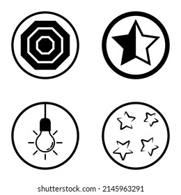 Circles1-2 Flat Icon Set Isolated On White Background