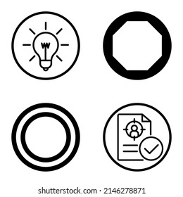 Circles1-2 Flat Icon Set Isolated On White Background