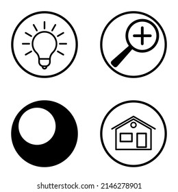 Circles1-2 Flat Icon Set Isolated On White Background