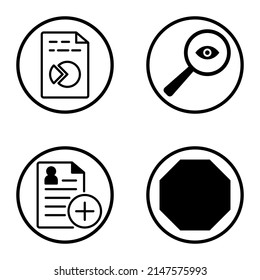 Circles1-2 Flat Icon Set Isolated On White Background