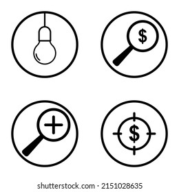 Circles1-2 Flat Icon Set Isolated On White Background