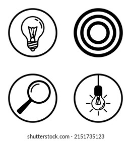 Circles1-2 Flat Icon Set Isolated On White Background