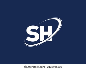 Logotipo de forma de la letra Círculo-SH - Logo de la letra SH