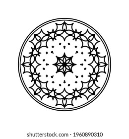 Circle-Shaped Motif Ornamental. Decoration for Interior, Exterior, Carpet, Textile, Garment, Cloth, Silk, Tile, Plastic, Paper, Wrapping, Wallpaper, Pillow, Sofa, Background, Ect. Vector Illustration 