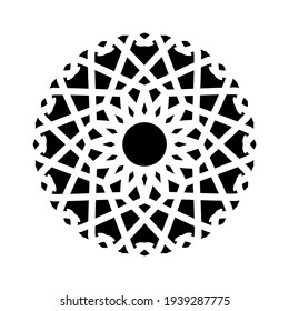 Circle-Shaped Motif Pattern. Contemporary Decoration for Interior, Exterior, Carpet, Textile, Garment, Cloth, Silk, Tile, Plastic, Paper, Wrapping, Wallpaper, Background, Ect. Vector Illustration