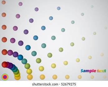 Circling rainbow dots