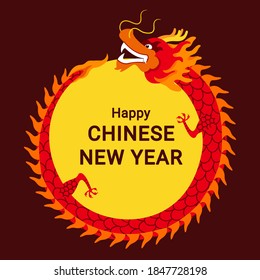 Circling red dragon illustration. Suitable for chinese new year greeting card.
