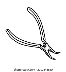 Circlip Pliers is Part of Mechanical Equipment Device Hand Drawn Vector Icon Set.