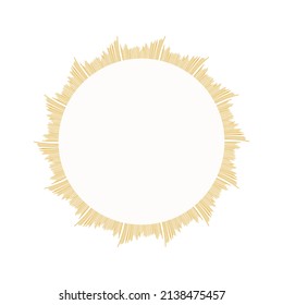 circlular yellow rays isolated vector frame