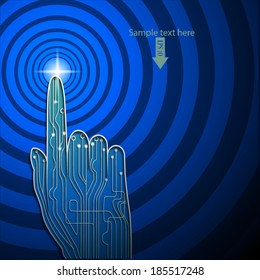 Circuit abstract- hand vector background.
