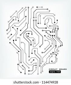 circuit abstract human head vector background