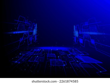 Circuit background, futuristic communication concept, go everywhere for peak development, on blue background, vector illustration.