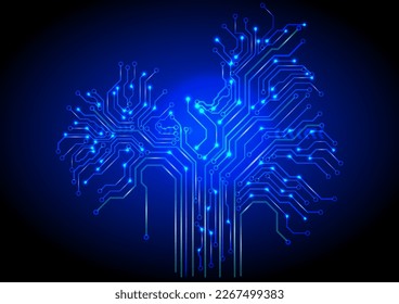 Circuit background, planting concept and polka dots, vector illustration for designing backgrounds and reports.