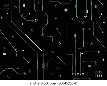 circuit blue vector black background