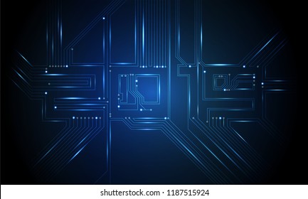 Circuit Board 2019, Technology CPU, Microprocessor Interface. Futuristic Vector Background. Circuit Number Digital Concept. PCB Illustration Happy New Year 2019