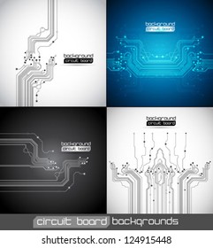 circuit board abstract backgrounds set - vector