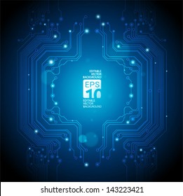 circuit board abstract blue background - vector