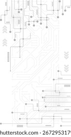 Concepto Abstractas de Tablero de circuito.  Fondo de Tecnología digital Abstractas Diseño moderno gris y blanco.