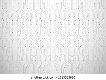 Circuit board. Abstract gray background with dots and lines