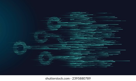 Circuit Board abstract speed background. Starburst dynamic lines pattern forming Circuit Board. Abstract data flow background. 3D rendering